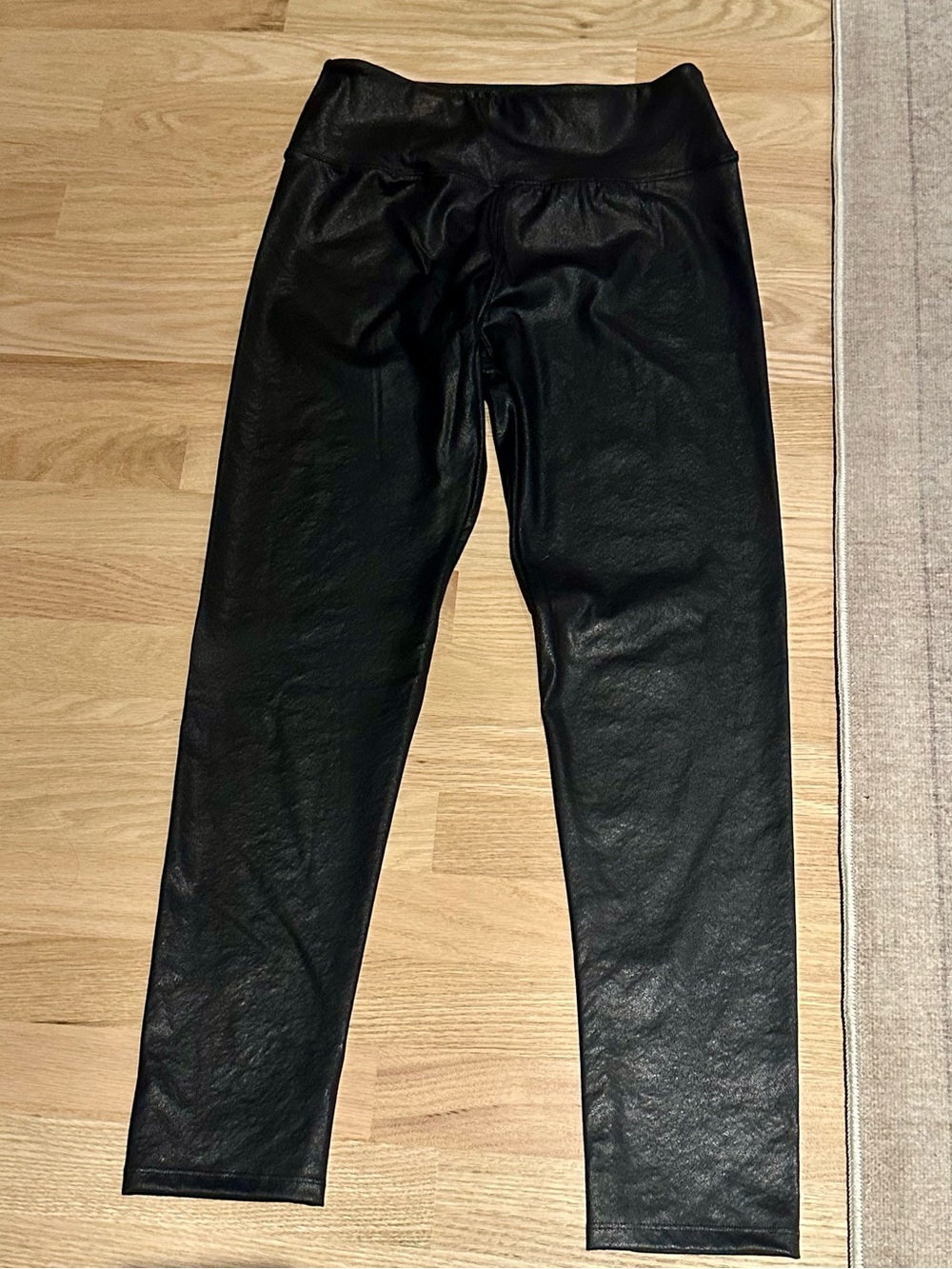 Black Faux Leather High-Waist Leggings
